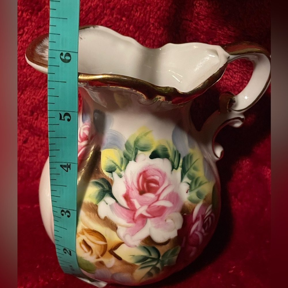 Vintage Andrea by Sadek pitcher and plate set - Roses made in Japan - #7597 - Picture 9 of 12